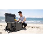 Pelican 45QT Elite Wheeled Cooler Dark Gray - Premium Rotomolded Rolling Ice Chest with Wheels 45QW-6-DKGRY