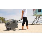 Pelican 45QT Elite Wheeled Cooler Dark Gray - Premium Rotomolded Rolling Ice Chest with Wheels 45QW-6-DKGRY