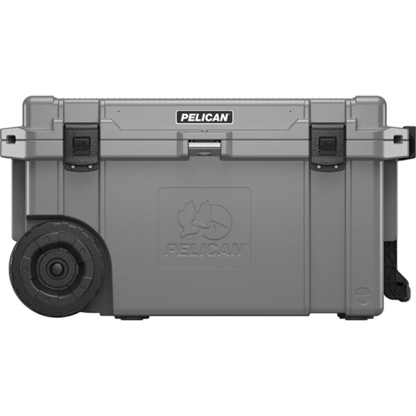 Pelican 65QT Elite Wheeled Cooler Dark Gray - Premium Rotomolded Rolling Ice Chest Up to 10 Days Retention 65QW-6-DKGRY