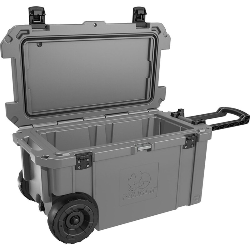 Pelican 65QT Elite Wheeled Cooler Dark Gray - Premium Rotomolded Rolling Ice Chest Up to 10 Days Retention 65QW-6-DKGRY
