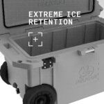 Pelican 65QT Elite Wheeled Cooler Dark Gray - Premium Rotomolded Rolling Ice Chest Up to 10 Days Retention 65QW-6-DKGRY