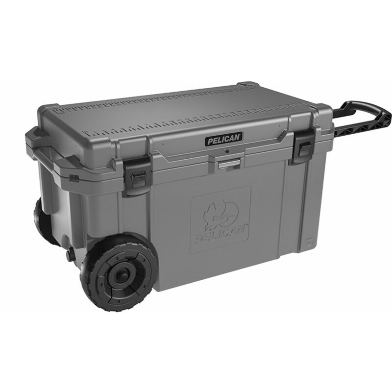 Pelican 65QT Elite Wheeled Cooler Dark Gray - Premium Rotomolded Rolling Ice Chest Up to 10 Days Retention 65QW-6-DKGRY