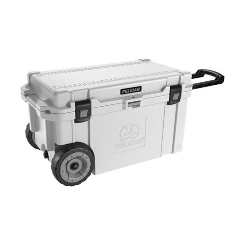 Pelican 65QT Elite Wheeled Cooler White - Premium Rotomolded Rolling Ice Chest Up to 10 Days Retention 65QW-1-WHT