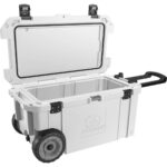 Pelican 65QT Elite Wheeled Cooler White - Premium Rotomolded Rolling Ice Chest Up to 10 Days Retention 65QW-1-WHT