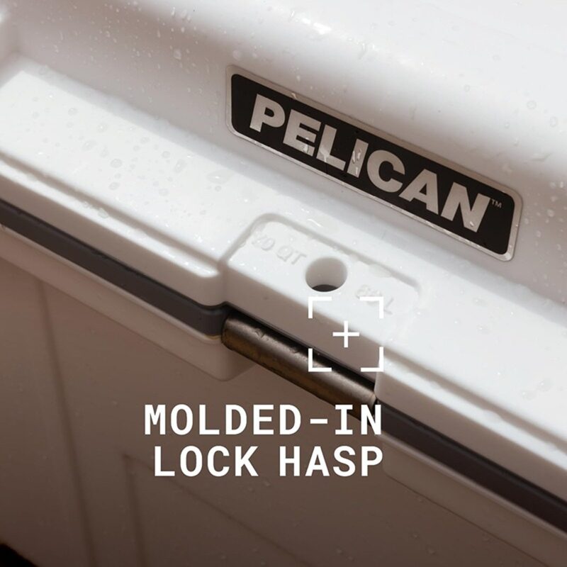 Pelican 65QT Elite Wheeled Cooler White - Premium Rotomolded Rolling Ice Chest Up to 10 Days Retention 65QW-1-WHT