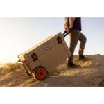 Pelican 65QT Elite Wheeled Cooler Tan - Premium Rotomolded Rolling Ice Chest Up to 10 Days Retention 65QW-2-TAN