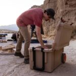 Pelican 65QT Elite Wheeled Cooler Tan - Premium Rotomolded Rolling Ice Chest Up to 10 Days Retention 65QW-2-TAN
