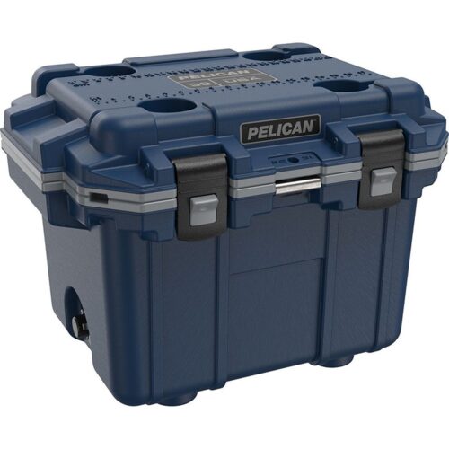 Pelican 30QT Elite Cooler Pacific Blue/Grey - Premium Rotomolded Ice Chest Up to 6 Days Retention 30Q-1-PACBLUGRY
