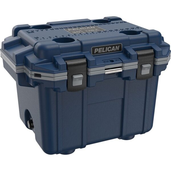 Pelican 30QT Elite Cooler Pacific Blue/Grey - Premium Rotomolded Ice Chest Up to 6 Days Retention 30Q-1-PACBLUGRY