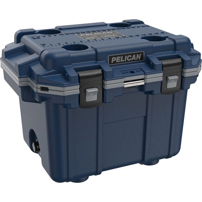 Pelican 30QT Elite Cooler Pacific Blue/Grey - Premium Rotomolded Ice Chest Up to 6 Days Retention 30Q-1-PACBLUGRY