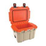 Pelican 30QT Elite Cooler Tan/Orange - Premium Rotomolded Ice Chest Up to 6 Days Retention 30Q-2-TANORG
