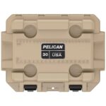 Pelican 30QT Elite Cooler Tan/Orange - Premium Rotomolded Ice Chest Up to 6 Days Retention 30Q-2-TANORG