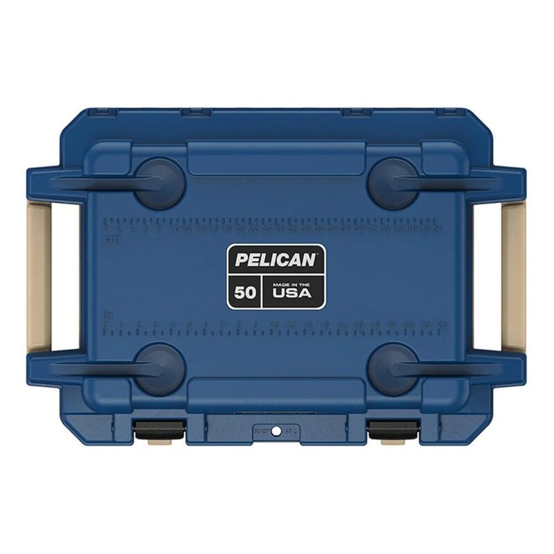 Pelican 50QT Elite Cooler Pacific Blue/Grey - Premium Rotomolded Ice Chest Up to 7 Days Retention 50Q-1-PACBLUGRY