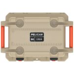 Pelican 50QT Elite Cooler Tan/Orange - Premium Rotomolded Ice Chest Up to 7 Days Retention 50Q-2-TANORG
