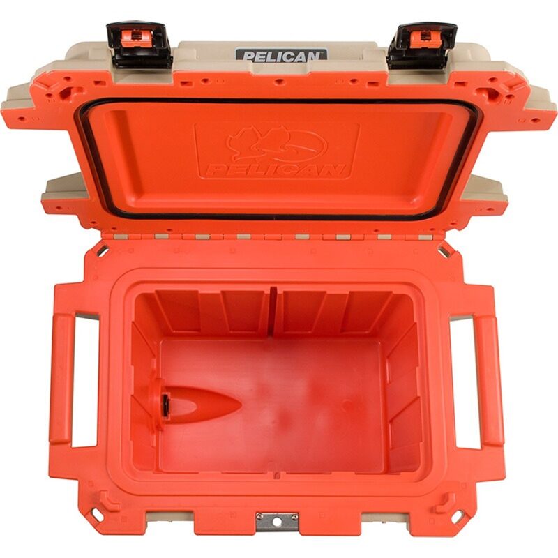 Pelican 50QT Elite Cooler Tan/Orange - Premium Rotomolded Ice Chest Up to 7 Days Retention 50Q-2-TANORG