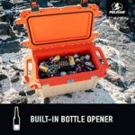 Pelican 50QT Elite Cooler Tan/Orange - Premium Rotomolded Ice Chest Up to 7 Days Retention 50Q-2-TANORG
