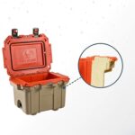 Pelican 50QT Elite Cooler Tan/Orange - Premium Rotomolded Ice Chest Up to 7 Days Retention 50Q-2-TANORG