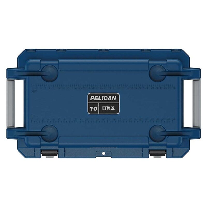 Pelican 70QT Elite Cooler Pacific Blue/Grey - Premium Rotomolded Ice Chest Up to 10 Days Retention 70Q-1-PACBLUGRY
