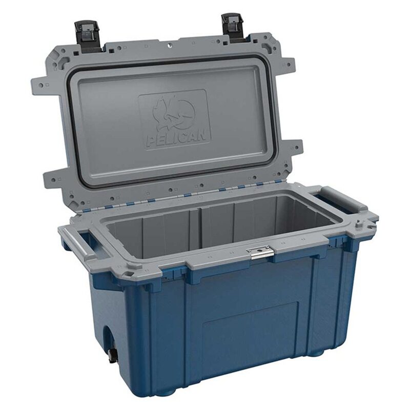 Pelican 70QT Elite Cooler Pacific Blue/Grey - Premium Rotomolded Ice Chest Up to 10 Days Retention 70Q-1-PACBLUGRY