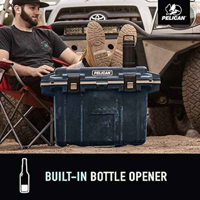 Pelican 70QT Elite Cooler Pacific Blue/Grey - Premium Rotomolded Ice Chest Up to 10 Days Retention 70Q-1-PACBLUGRY