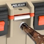 Pelican 70QT Elite Cooler Tan/Orange - Premium Rotomolded Ice Chest Up to 10 Days Retention 70Q-2-TANORG