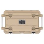 Pelican 70QT Elite Cooler Tan/Orange - Premium Rotomolded Ice Chest Up to 10 Days Retention 70Q-2-TANORG