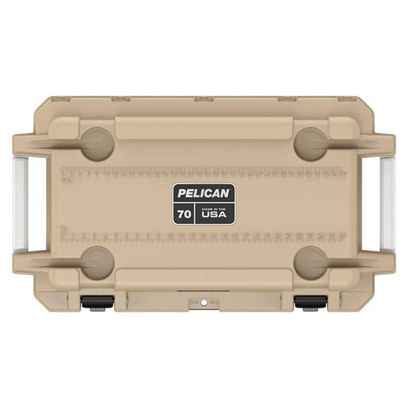 Pelican 70QT Elite Cooler Tan/Orange - Premium Rotomolded Ice Chest Up to 10 Days Retention 70Q-2-TANORG