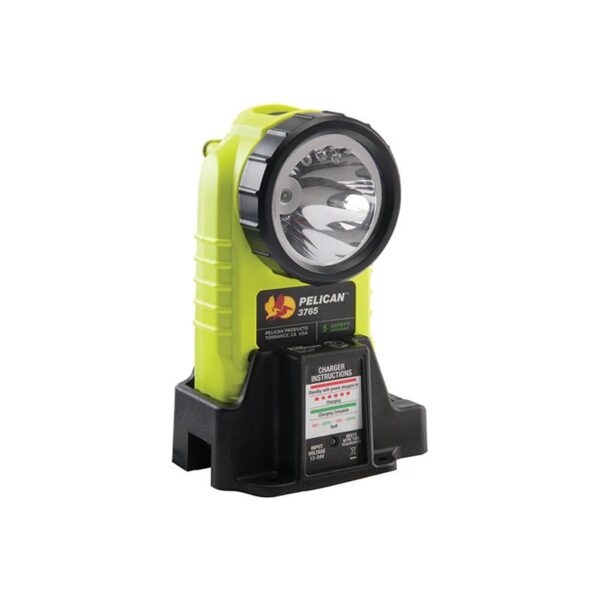 Pelican 3765 Rechargeable LED Flashlight Yellow 237 Lumens Right Angle Div 1 Submersible 037650-0001-245