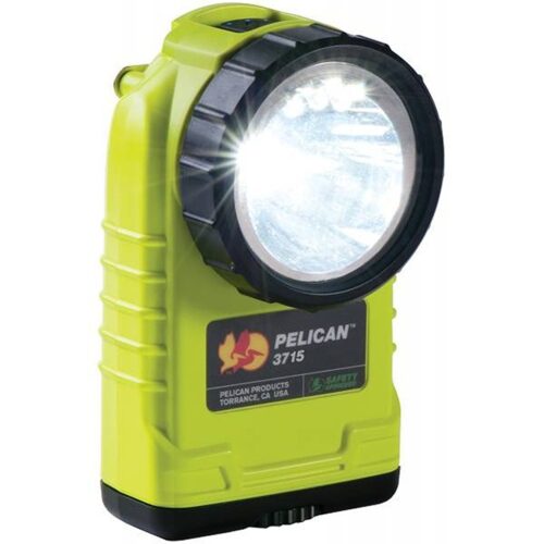 Pelican 3715 Right Angle LED Flashlight Yellow 233 Lumens 4 Modes ETL/IECEx Plastic Clip 3715-020-245