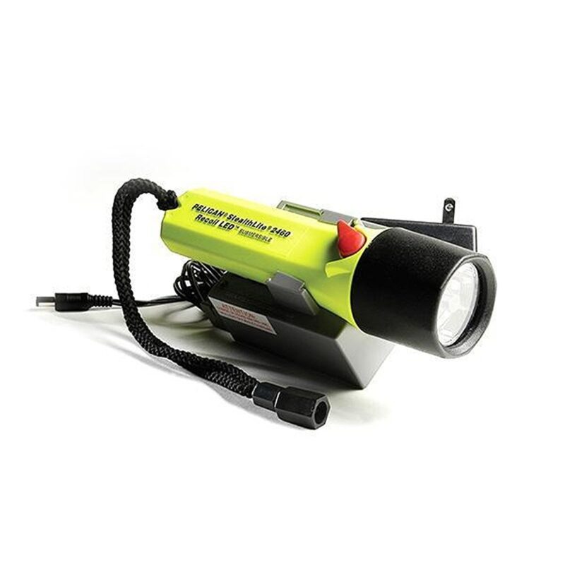 Pelican 2460 StealthLite Rechargeable LED Flashlight Yellow 183 Lumens Submersible Waterproof 024600-0001-245-IN