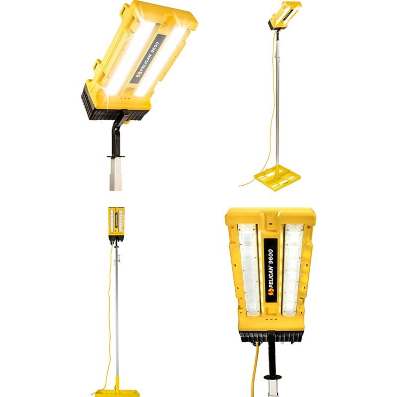 Pelican 9600 Modular LED Work Light System Yellow 3000 Lumens per Head Stackable 240V EU Plug 096000-0000-245E
