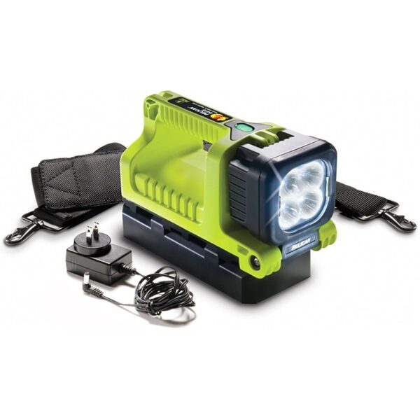 Pelican 9415 Gen 2 Rechargeable LED Lantern Yellow 588 Lumens High/Low/Flashing Class I Div 1 NFPA 220V Intl Charger 9415-002-245I