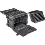 Pelican 0450SD4 Gen 2 Tool Case Black 4 Shallow + 2 Deep Drawers Trolley Handle 004500-0420-110