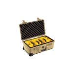 Pelican 1514 Carry-On Case Desert Tan with Padded Dividers Wheels & Retractable Handle Watertight 015100-0040-190