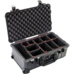 Pelican 1510TP TrekPak Mobility Case Black with Customizable Insert Wheels & Retractable Handle Watertight 015100-0050-110