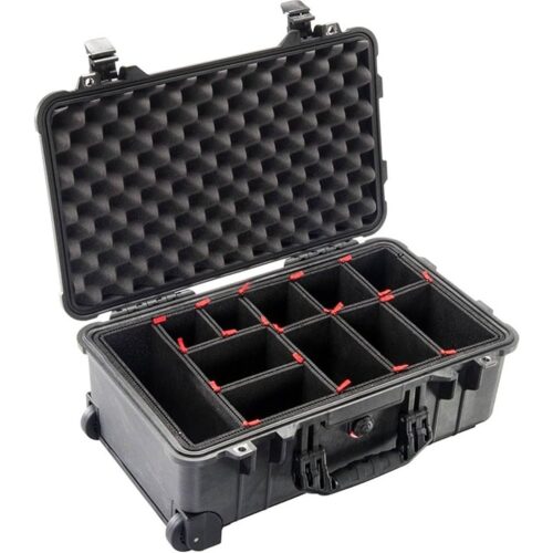 Pelican 1510TP TrekPak Mobility Case Black with Customizable Insert Wheels & Retractable Handle Watertight 015100-0050-110
