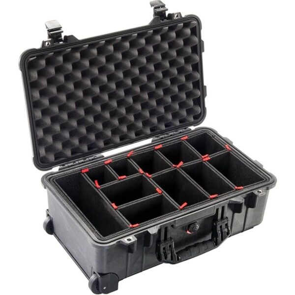 Pelican 1510TP TrekPak Mobility Case Black with Customizable Insert Wheels & Retractable Handle Watertight 015100-0050-110
