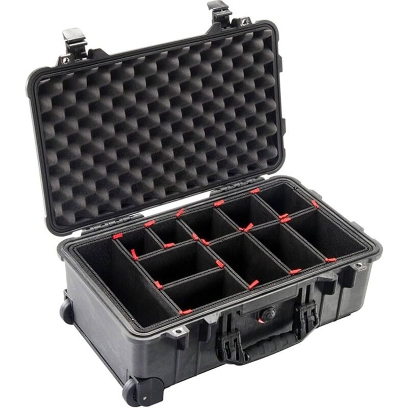 Pelican 1510TP TrekPak Mobility Case Black with Customizable Insert Wheels & Retractable Handle Watertight 015100-0050-110
