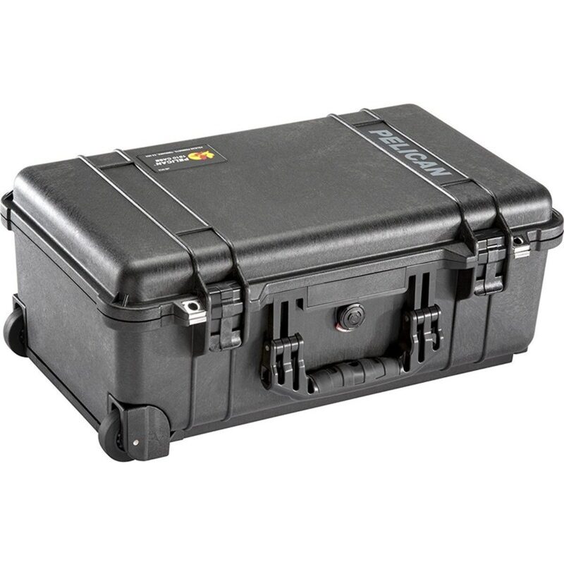 Pelican 1510SC Studio Case Black with Padded Dividers Laptop Sleeve Lid Organizer Wheels & Handle 015100-0070-110