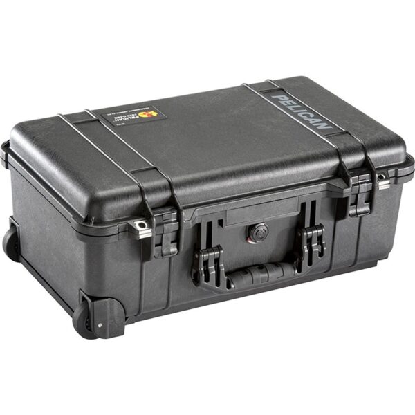 Pelican 1510TPF Carry-On Case Black with TrekPak Insert & Three-Piece Foam Watertight Rolling 015100-0150-110