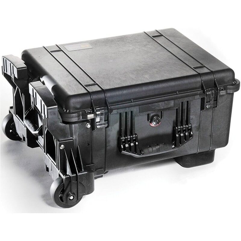 Pelican 1610M NF Mobility Case Black No Foam Watertight Rolling Wheels & Retractable Handle 016100-0019-110