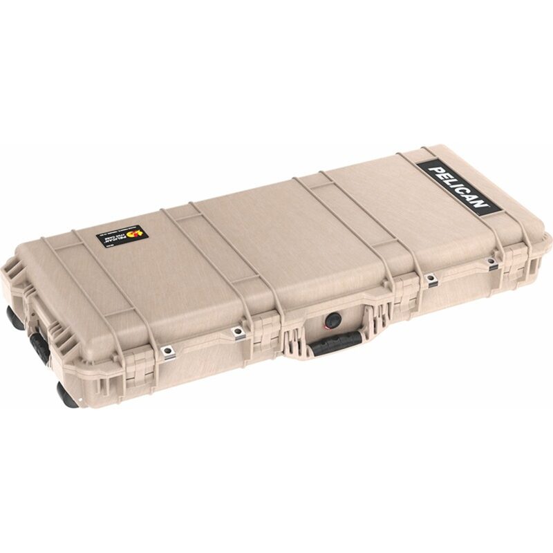 Pelican 1700 Protector Case Desert Tan with Foam Long Case Watertight Rolling 017000-0000-190