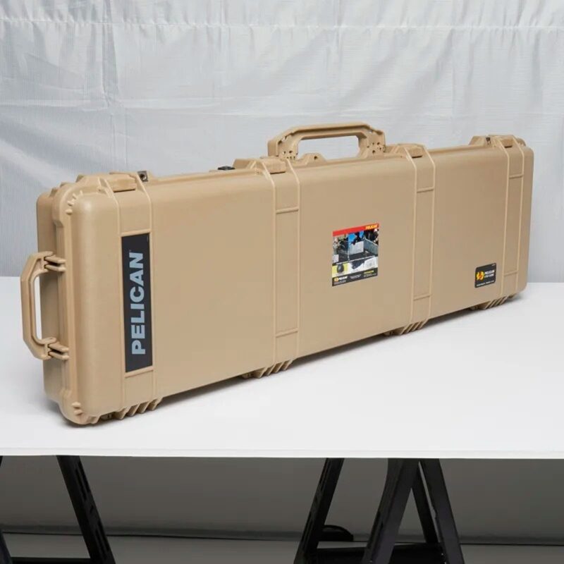 Pelican 1700 Protector Case Desert Tan with Foam Long Case Watertight Rolling 017000-0000-190