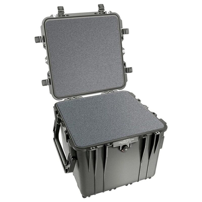 Pelican 0340 Protector Cube Case Black with Foam Watertight Rolling Wheels & Handles 0340-000-110