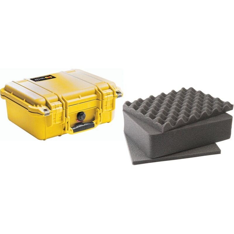 Pelican 1400 Protector Case Yellow with Foam Watertight Crushproof Pick N Pluck High Visibility 1400-000-240