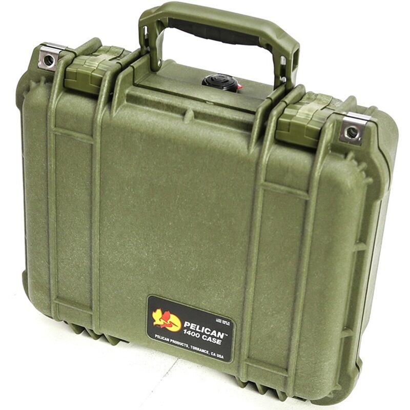 Pelican 1400NF Protector Case OD Green No Foam Watertight Crushproof Empty Interior 1400-001-130