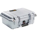 Pelican 1400NF Protector Case Silver No Foam Watertight Crushproof Empty Interior 1400-001-180