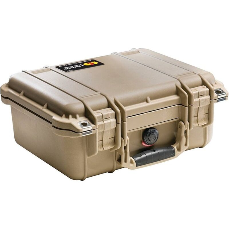 Pelican 1400NF Protector Case Desert Tan No Foam Watertight Crushproof Empty Interior 1400-001-190
