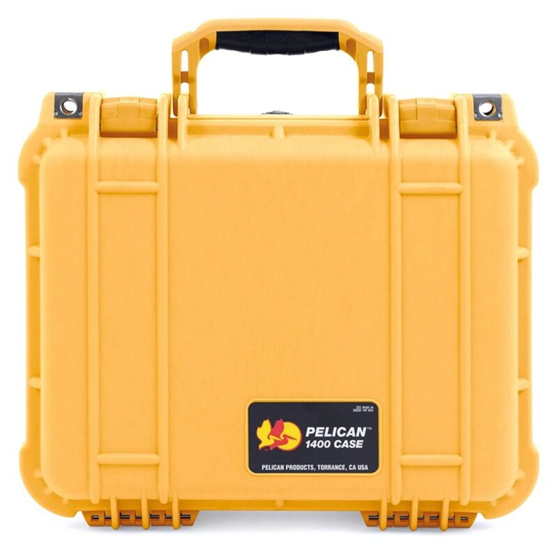 Pelican 1400NF Protector Case Yellow No Foam Watertight Crushproof High Visibility Empty 1400-001-240