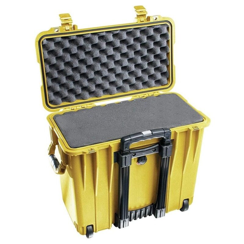 Pelican 1440 Protector Case Yellow with Foam Watertight Crushproof Pick N Pluck Rolling High Visibility 1440-000-240